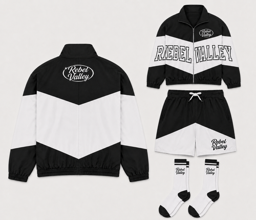 "BLACK" REBELVALLEY WINDBREAKER SET WITH SOCKS