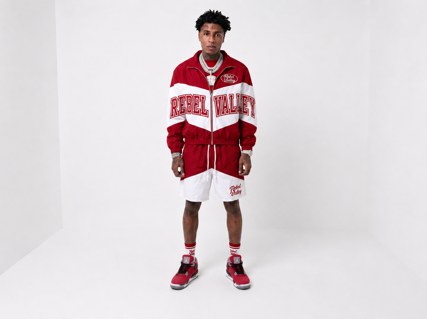 "RED" REBELVALLEY WINDBREAKER SET WITH SOCKS
