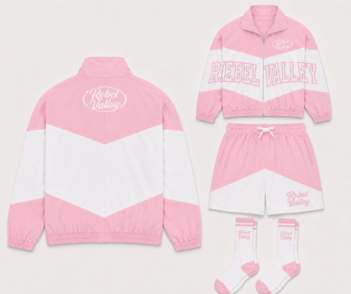 "LIGHT PINK" REBELVALLEY WINDBREAKER SET WITH SOCKS