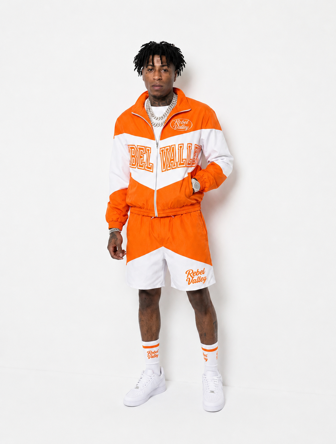 "ORANGE" REBELVALLEY WINDBREAKER SET WITH SOCKS