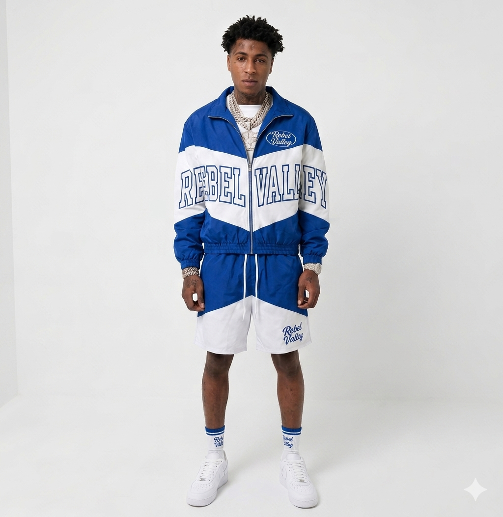 "ROYAL BLUE" REBELVALLEY WINDBREAKER SET WITH SOCKS