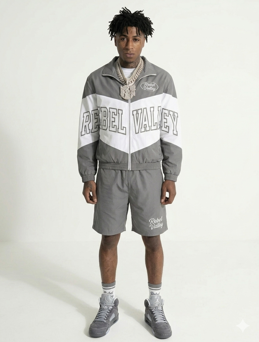 "GREY" REBELVALLEY WINDBREAKER SET WITH SOCKS